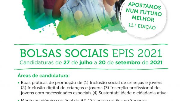 Bolsas Sociais EPIS 2021 – Candidaturas abertas