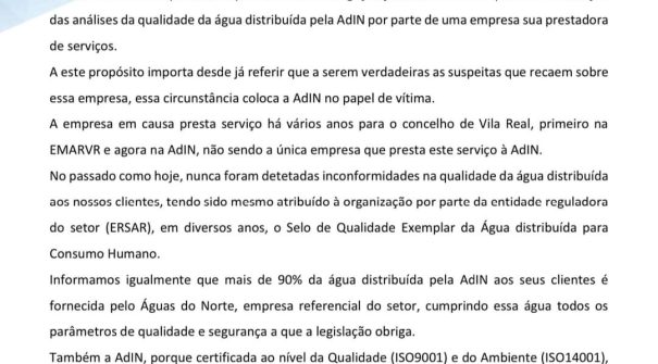 ADIN GARANTE A QUALIDADE DA ÁGUA DISTRIBUÍDA AOS SEUS CLIENTES