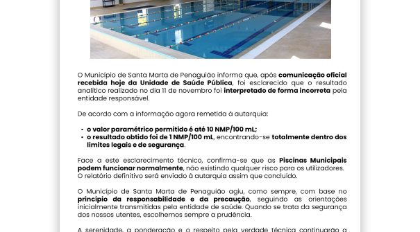 NOTA PÚBLICA – PISCINAS MUNICIPAIS