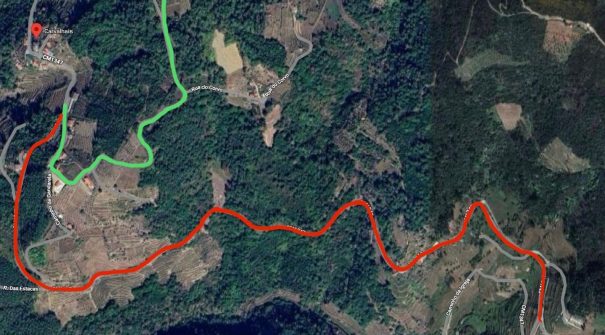 Corte de estrada | ligação entre a Igreja de Louredo e Carvalhais