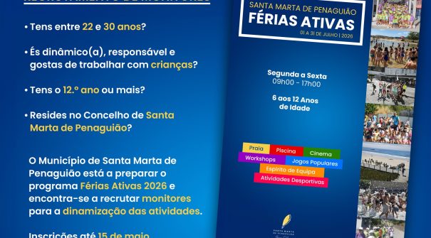 Férias Ativas 2026 – Recrutamento de Monitores