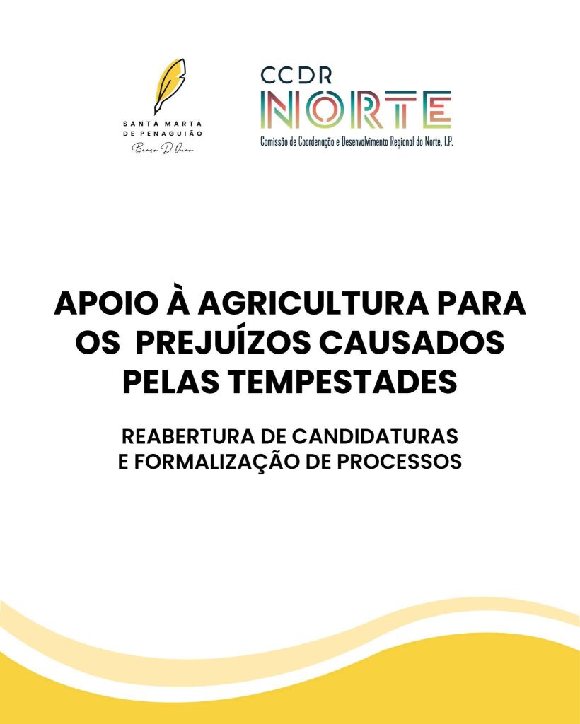  Apoio a agricultores afetados pelas intempéries – Reabertura de Candidaturas e Formalização de Processo 