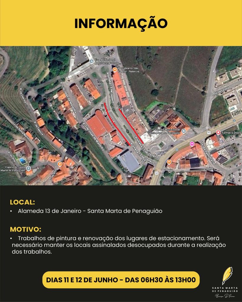  Pintura e Renovação dos Lugares de Estacionamento na Alameda 13 de Janeiro 
